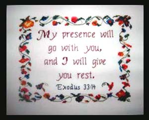 I Will Give You rest stitched by Kathy Firth
